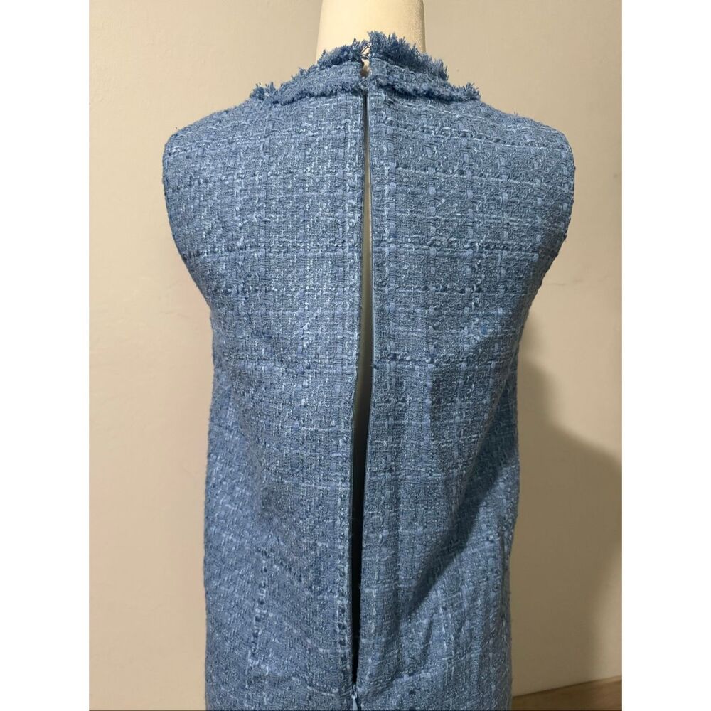 Veranica Beard Laurel Tweed mini shift dress sky blue 2 - Picture 6 of 16